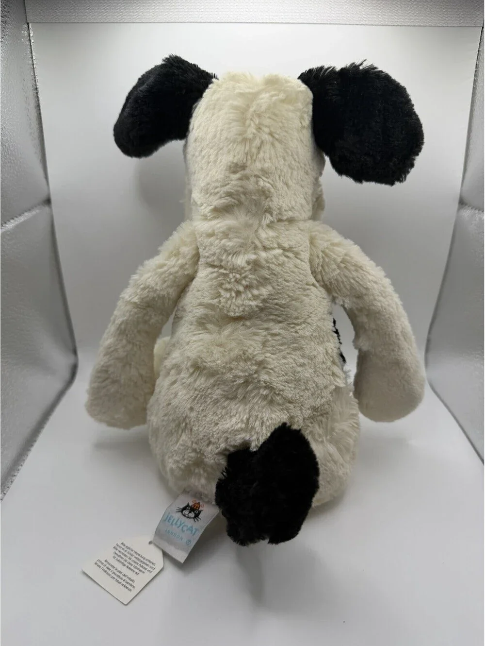 Jellycat Bashful Black & Cream Spotted Puppy 12” Stuffed Animal Plush